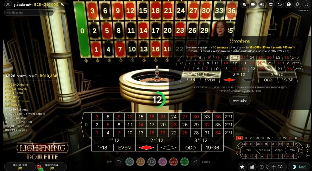 เกม Lightning Roulette ค่ายเกม Evolution